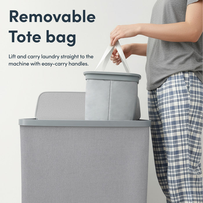 Collapsible Laundry Basket with Lid & Removable Liner