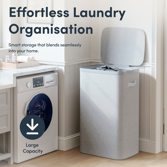 Collapsible Laundry Basket with Lid & Removable Liner
