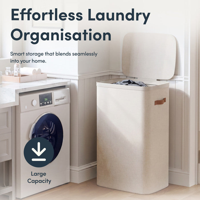 Collapsible Laundry Basket with Lid & Removable Liner