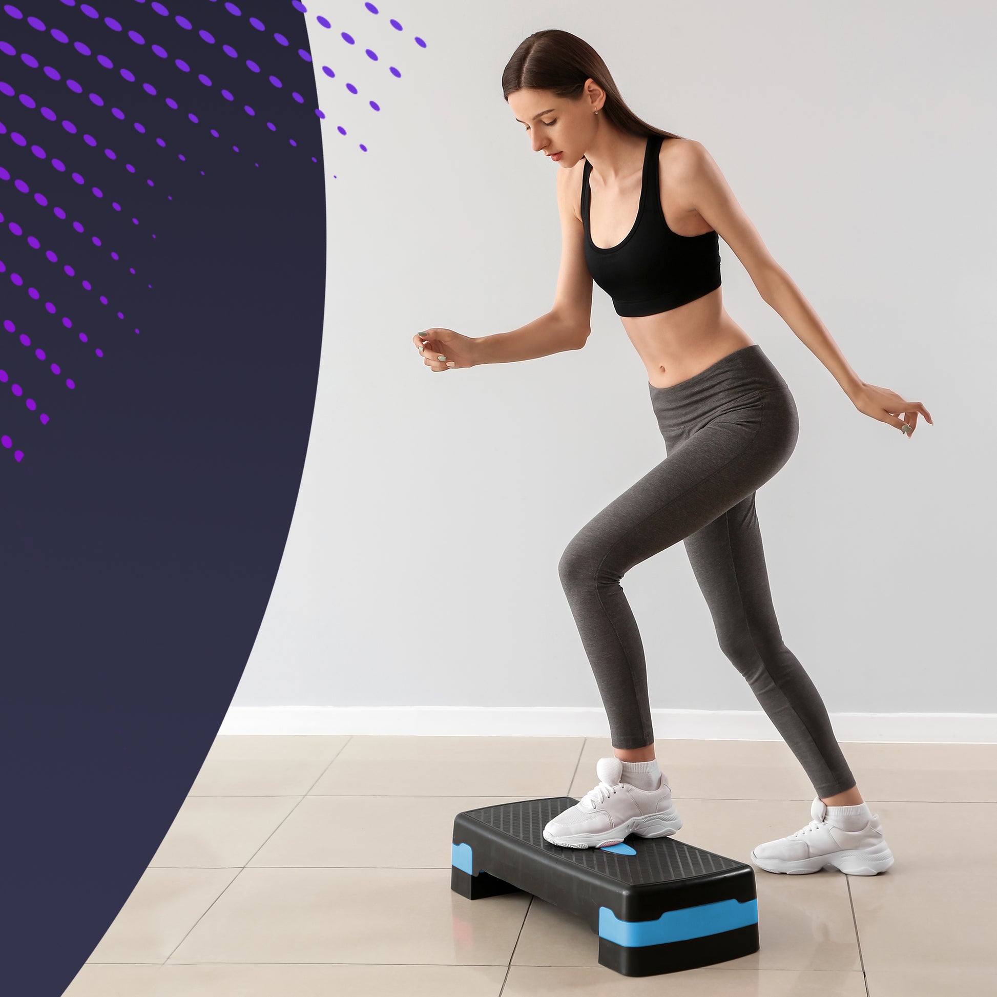 KAYMAN Exercise Stepper – Adjustable Fitness Step Platform for Home & Gym Workouts | Ideal for Aerobics, Cardio, Weights, Yoga | 2 Level Heights – image 13