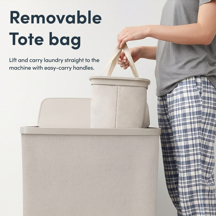 Collapsible Laundry Basket with Lid & Removable Liner