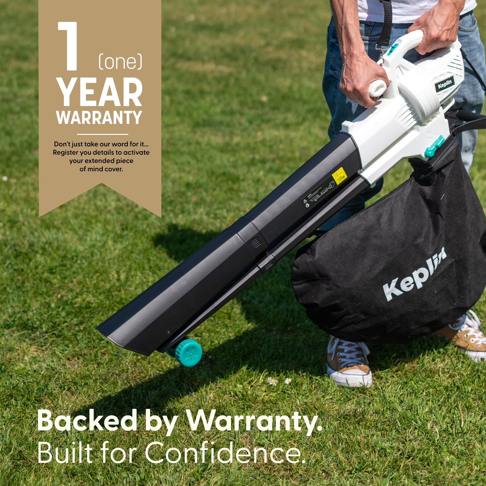 Keplin 3-in-1 Leaf Blower, Garden Vacuum & Mulcher - 45L Collection Bag for Easy & Efficient Cleaning, 1 Year Warranty