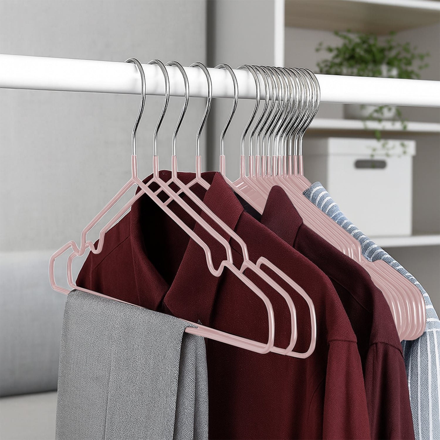 20pcs Metal Hangers Premium Rubber Coated  - Non-Slip Clothes Hangers with 360° Swivel Hook