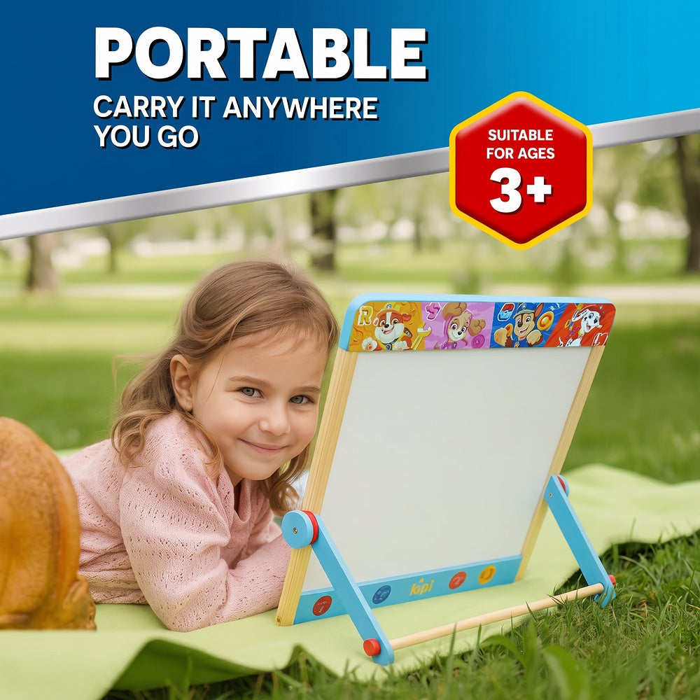 Paw Patrol Tabletop Easel Foldable for Storage – Compact Portable Chalkboard & Whiteboard for Kids – Lightweight & Easy to Carry
