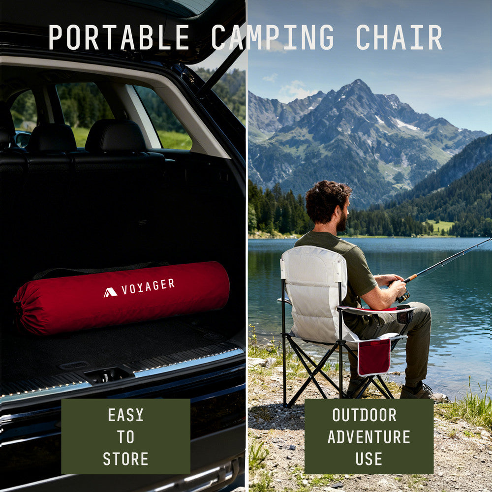 Padded Camping Chairs - 2 Pack