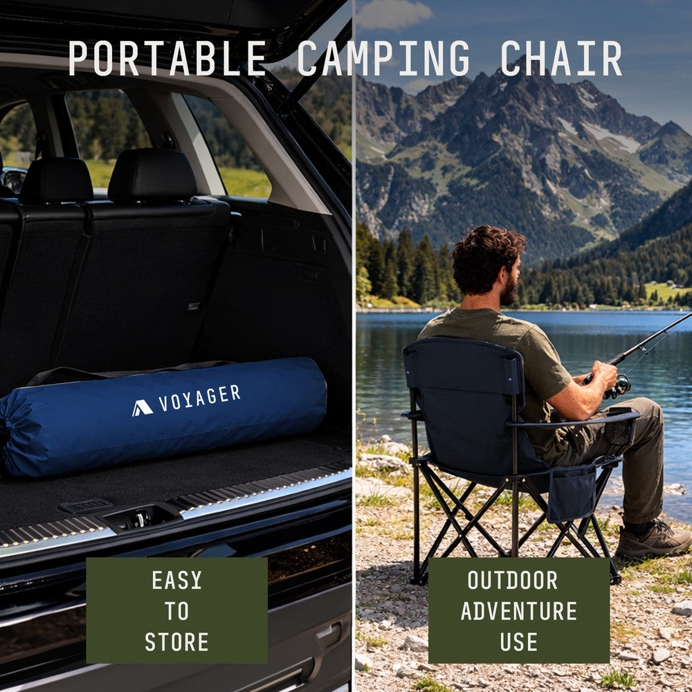 Folding Camping Chairs 2 Pack with Cooler Bag – image 9