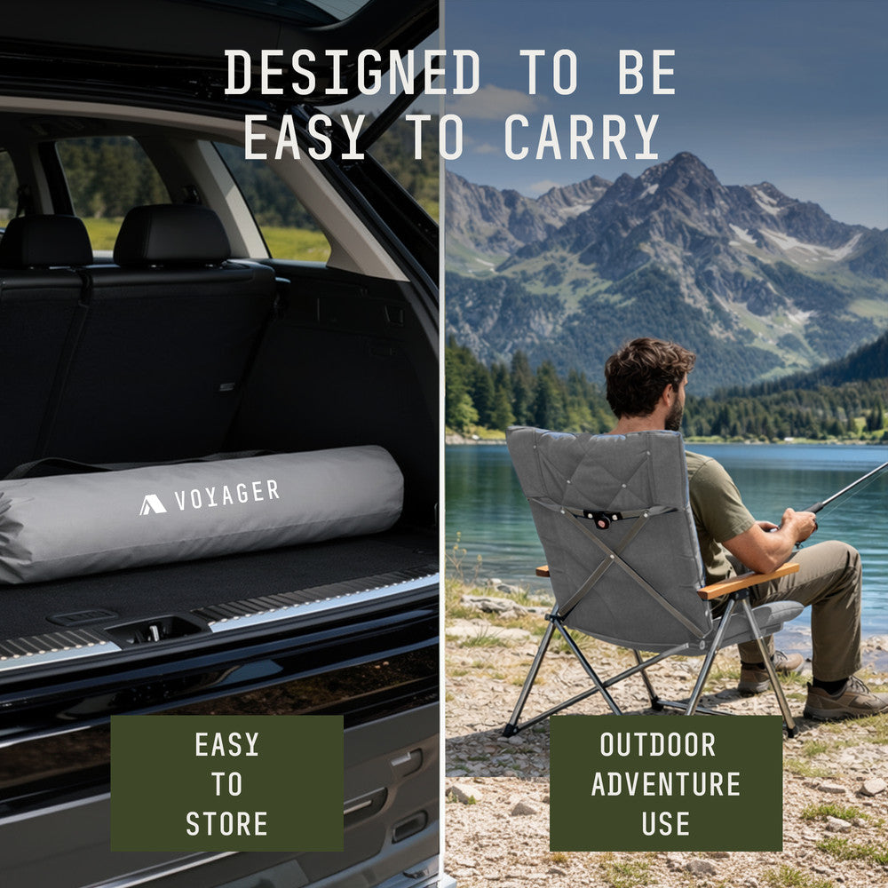 Heavy duty camping chair pack of 2 – 150kg capacity sturdy steel frame chairs for outdoor adventures UK
