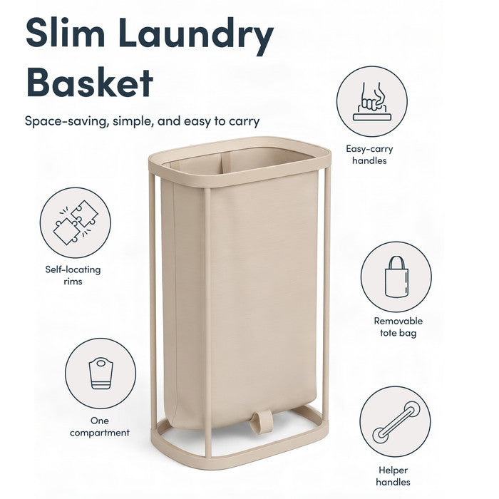 Collapsible Laundry Basket with Lid & Removable Liner
