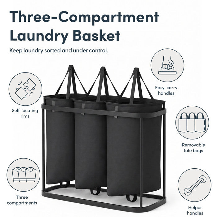 Collapsible Laundry Basket with Lid & Removable Liner