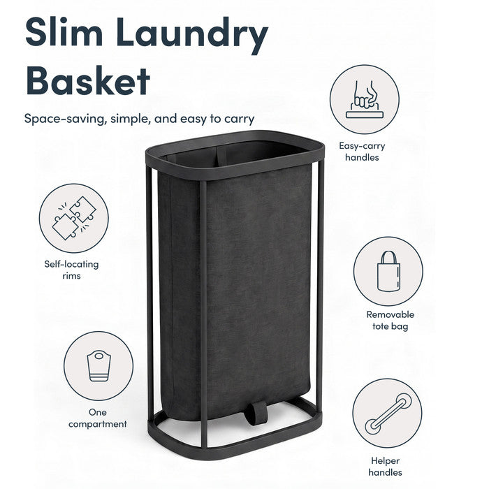 Collapsible Laundry Basket with Lid & Removable Liner