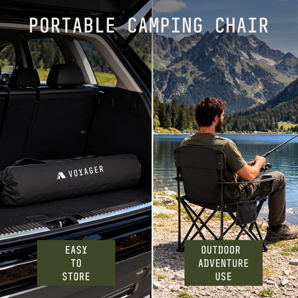 Folding Camping Chairs 2 Pack with Cooler Bag – image 27