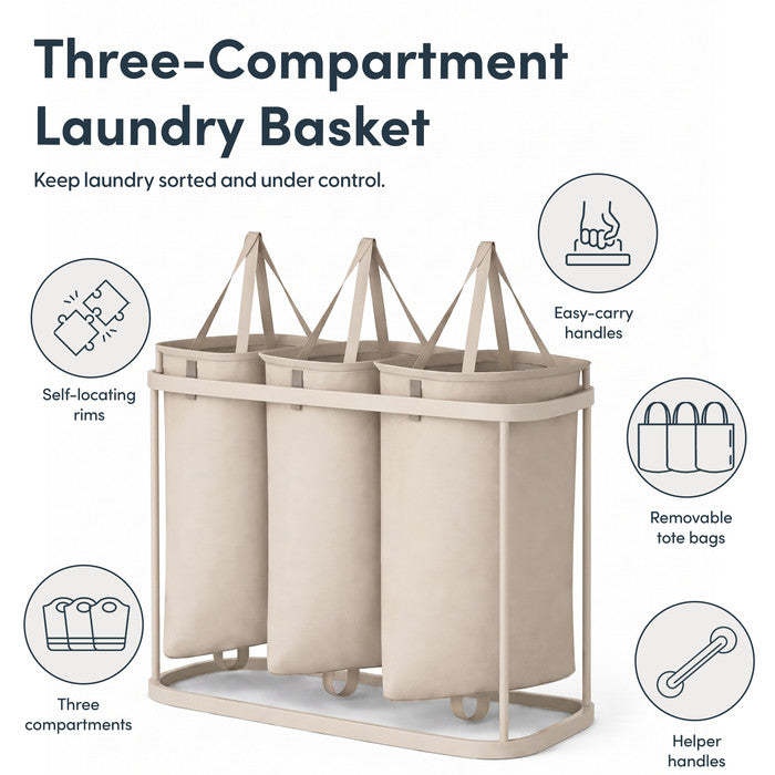 Collapsible Laundry Basket with Lid & Removable Liner