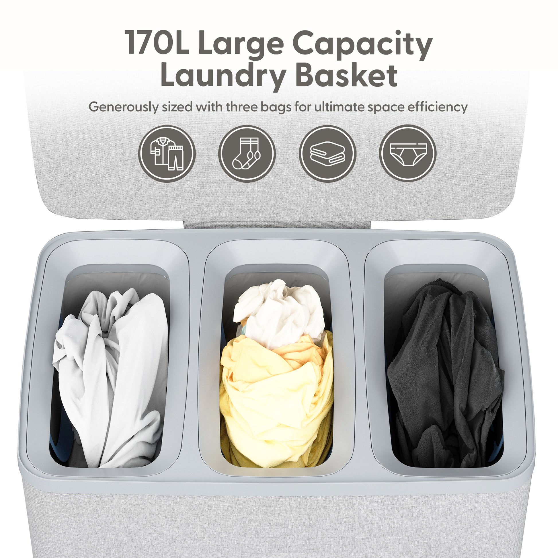 Collapsible Laundry Basket with Lid & Removable Liner – image 30