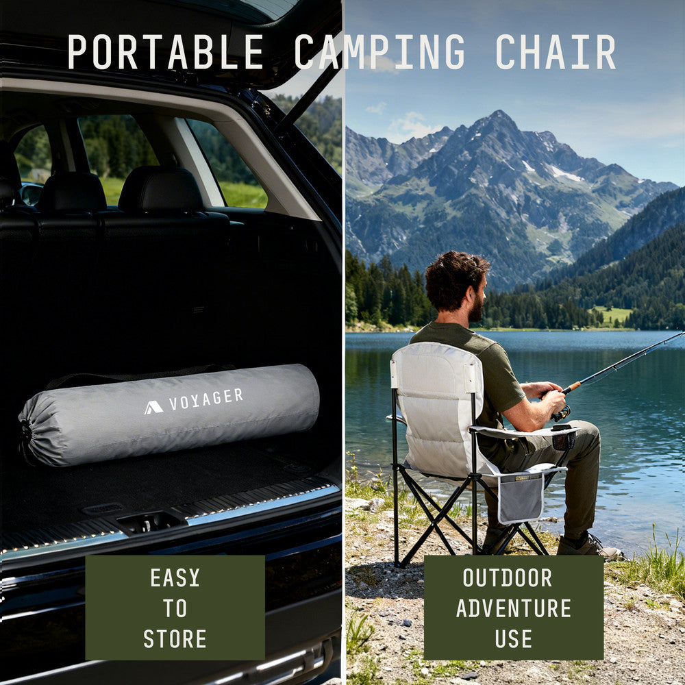 Padded Camping Chairs - 2 Pack