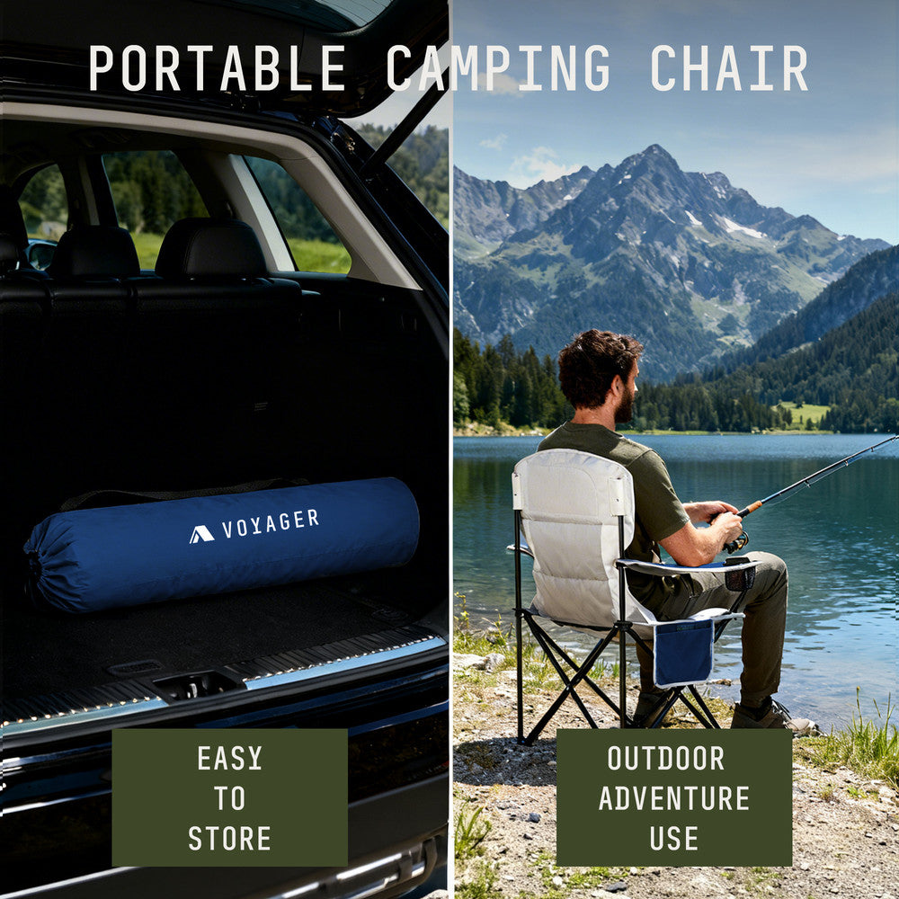 Padded Camping Chairs - 2 Pack