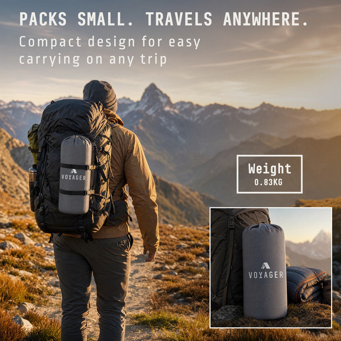 Voyager grey camping mat 0.83kg lightweight packs compact for backpacking