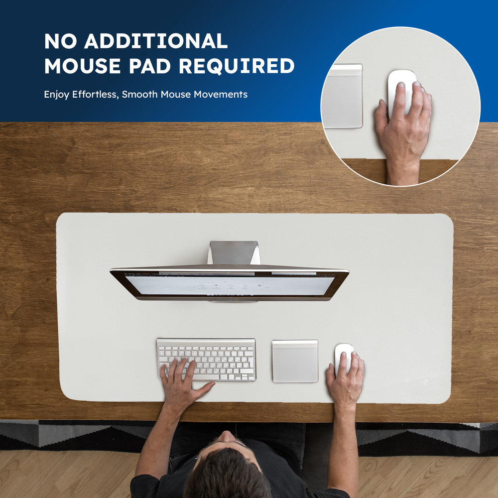 DesireTech Reversible Extra Large Office Desk Mat- Small Dual-Sided Desk Mat, Waterproof Faux Leather Table Surface Protector Desk- Laptop Mat & Mouse Pad