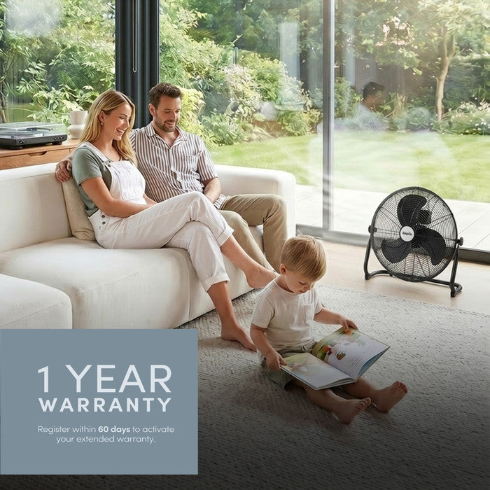 12 inch floor fan in home or office environment