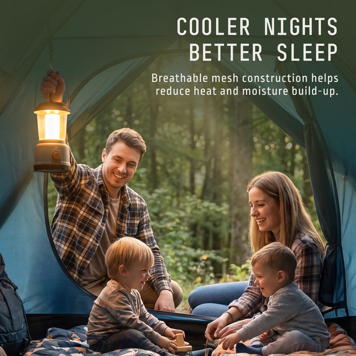 Breathable 3 person tent interior with mesh ventilation, family camping tent