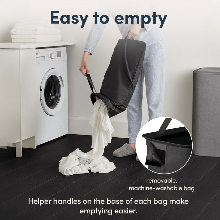 Collapsible Laundry Basket with Lid & Removable Liner