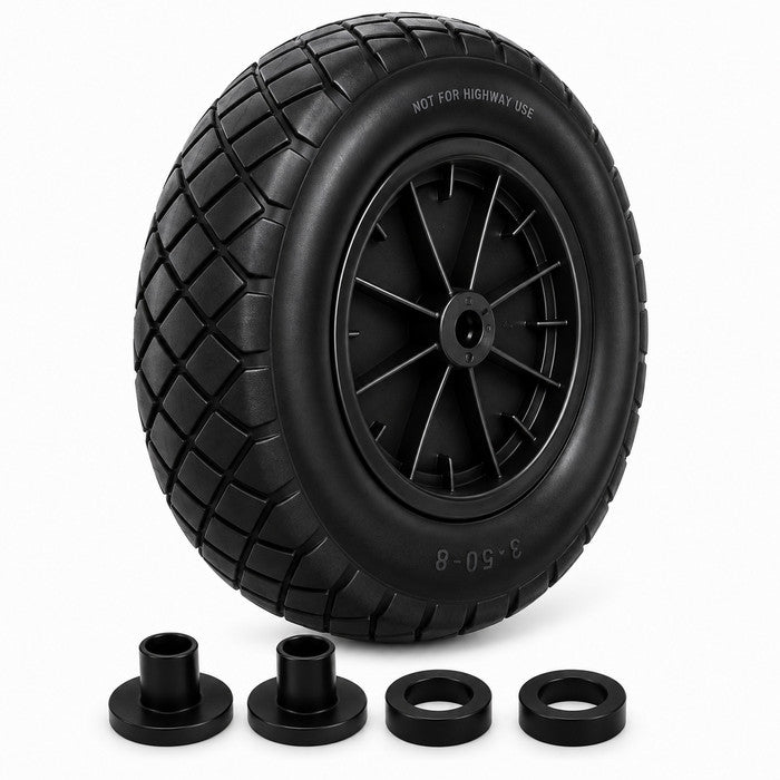  Keplin 14" puncture proof wheelbarrow wheel 3.50-8 with steel spoked hub 
