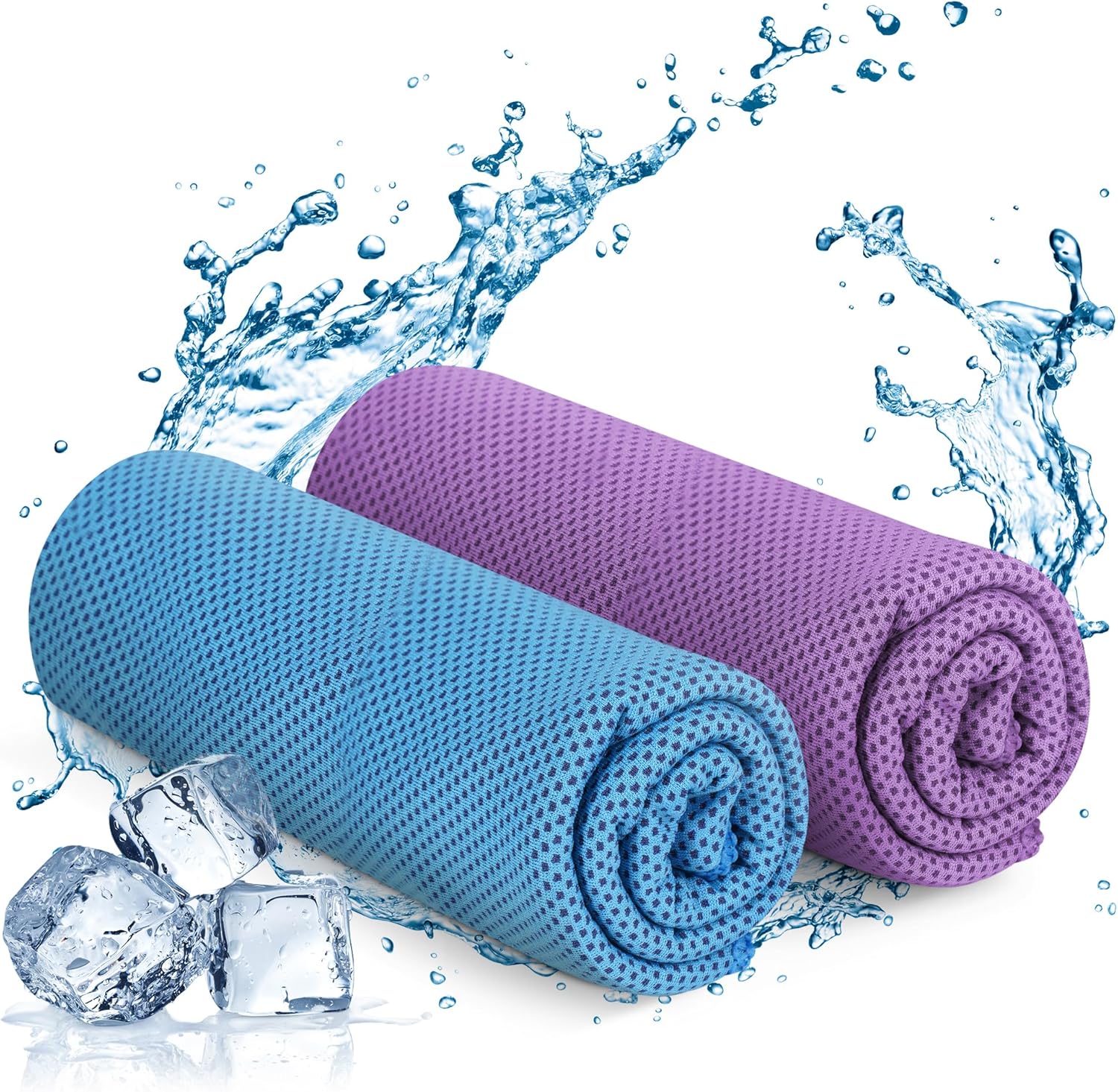 KAYMAN Cooling Gym Towel 2-Pack: Light Blue Microfiber (120x35cm) - Quick-Dry, Soft & Breathable Towel for Yoga, Golf, Running, Hiking & Workout – image 21