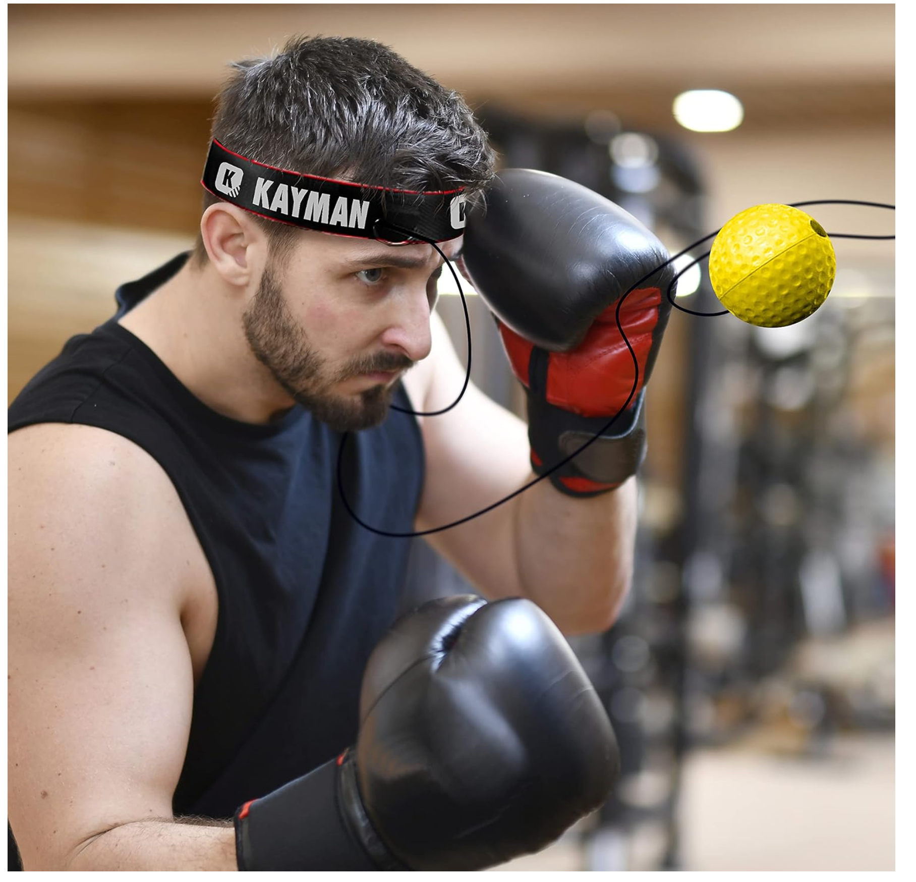 KAYMAN Boxing Reflex Ball – Headband Attached MMA Punch Training Ball, Speed & Reaction Fitness Equipment for Martial Arts, Combat Sports & Gym Exercise – Suitable for Adults & Children – image 5