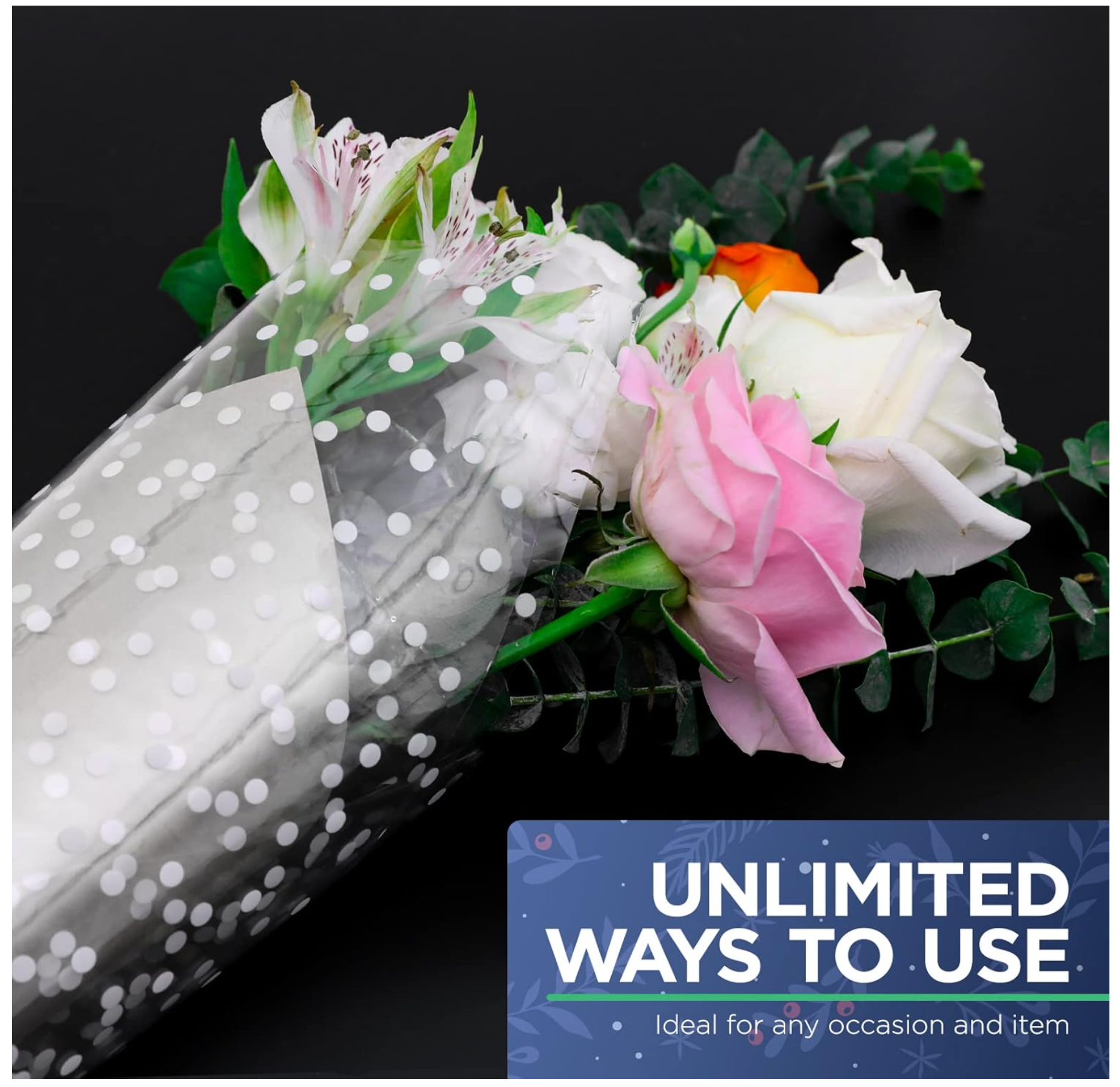 Kraft&Co Cellophane Wrap Roll – Crystal Clear Plastic Wrapping for Packing, Gift Hamper, Flower & Food | Super Thin Durable Unfolded 25 Micron Craft Film, Food Grade & Non-Toxic – image 7
