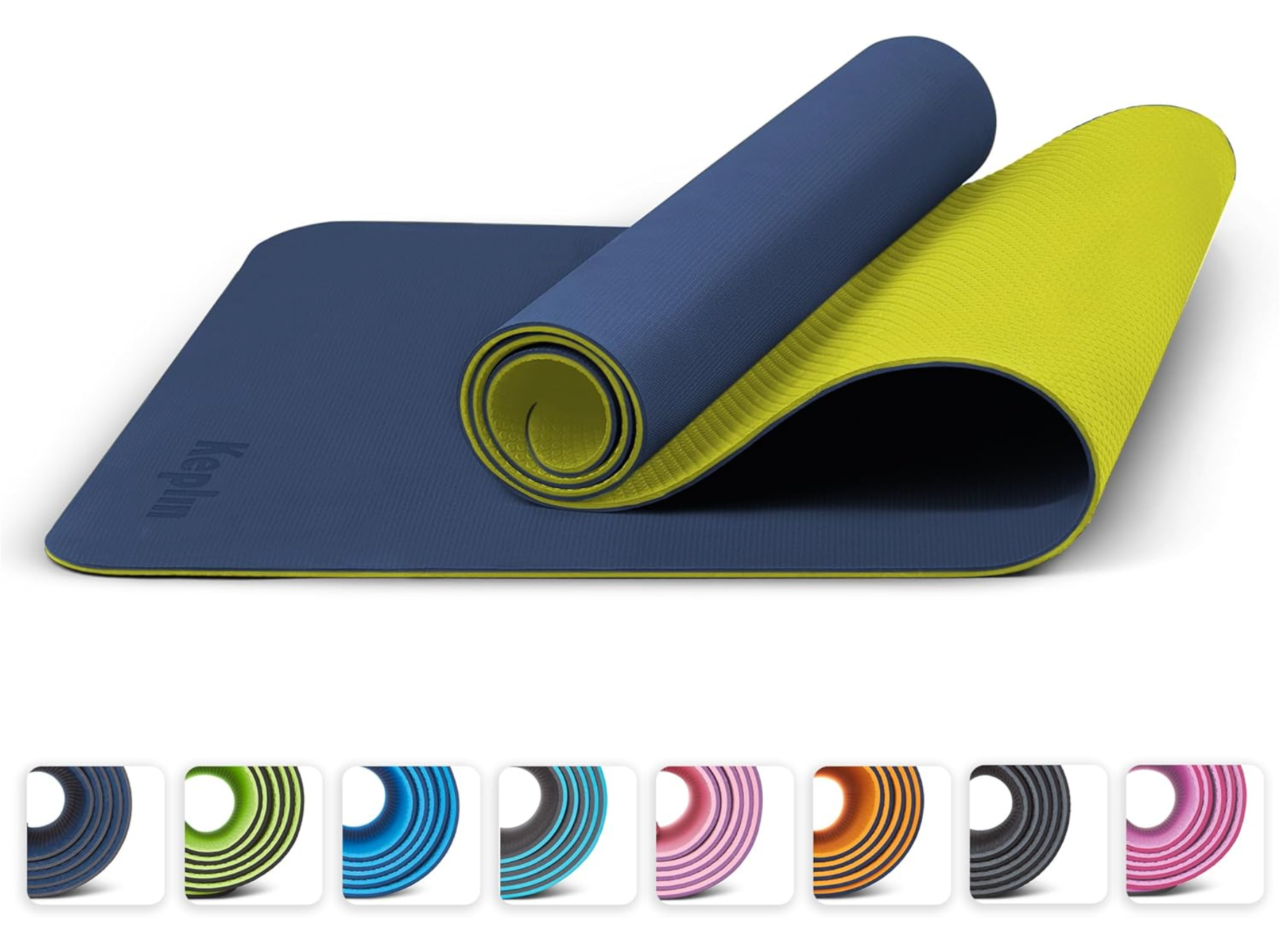 KEPLIN Yoga & Exercise Mat with Carry Strap, Large Non-Slip Comfortable Training & Workout Floor Mat for Home or Outdoor, Gym, Pilates, Gymnastics, HiiT, Stretching & Meditation