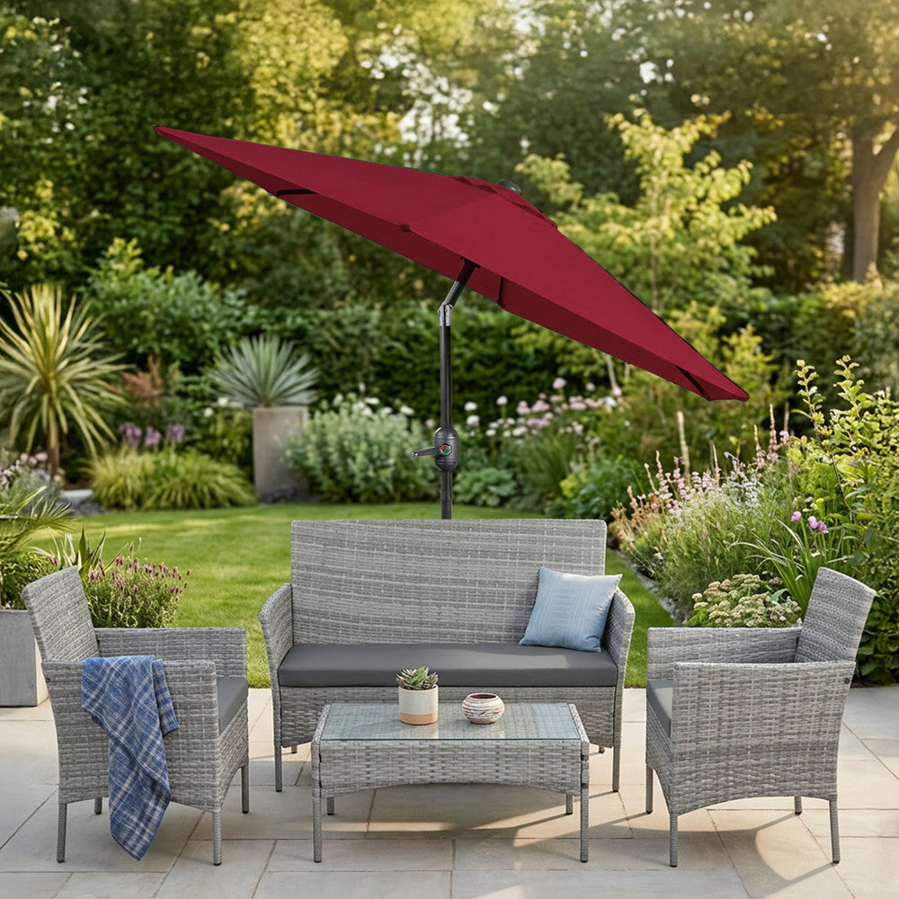 2.3m Tilting Garden Parasol with Cover for 4 Seater Tables