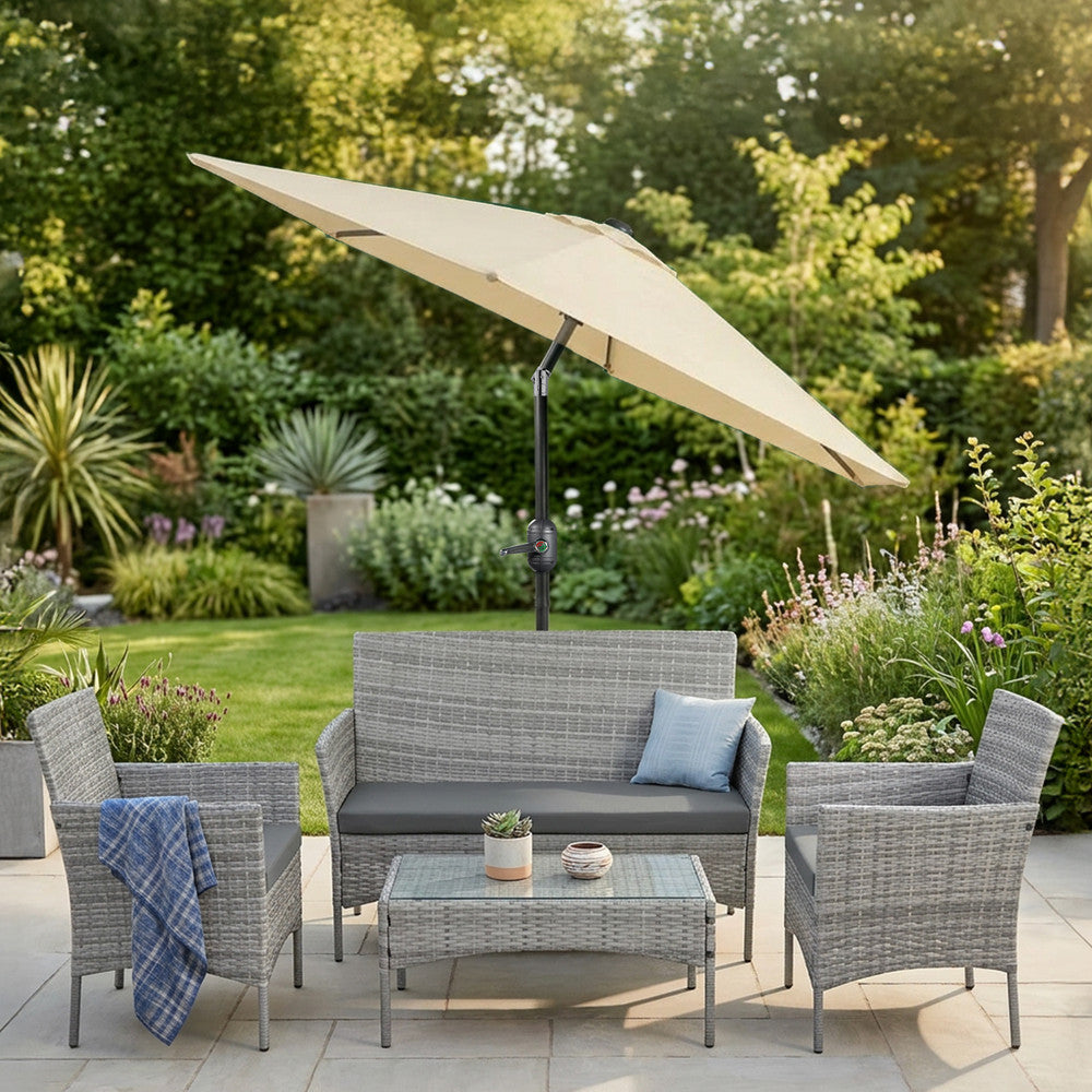 Keplin - Tilting Garden Parasol with Cover - 2.3m / 6 Ribs / 180gsm – image 24