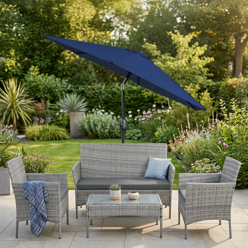 2.3m Tilting Garden Parasol with Cover for 4 Seater Tables