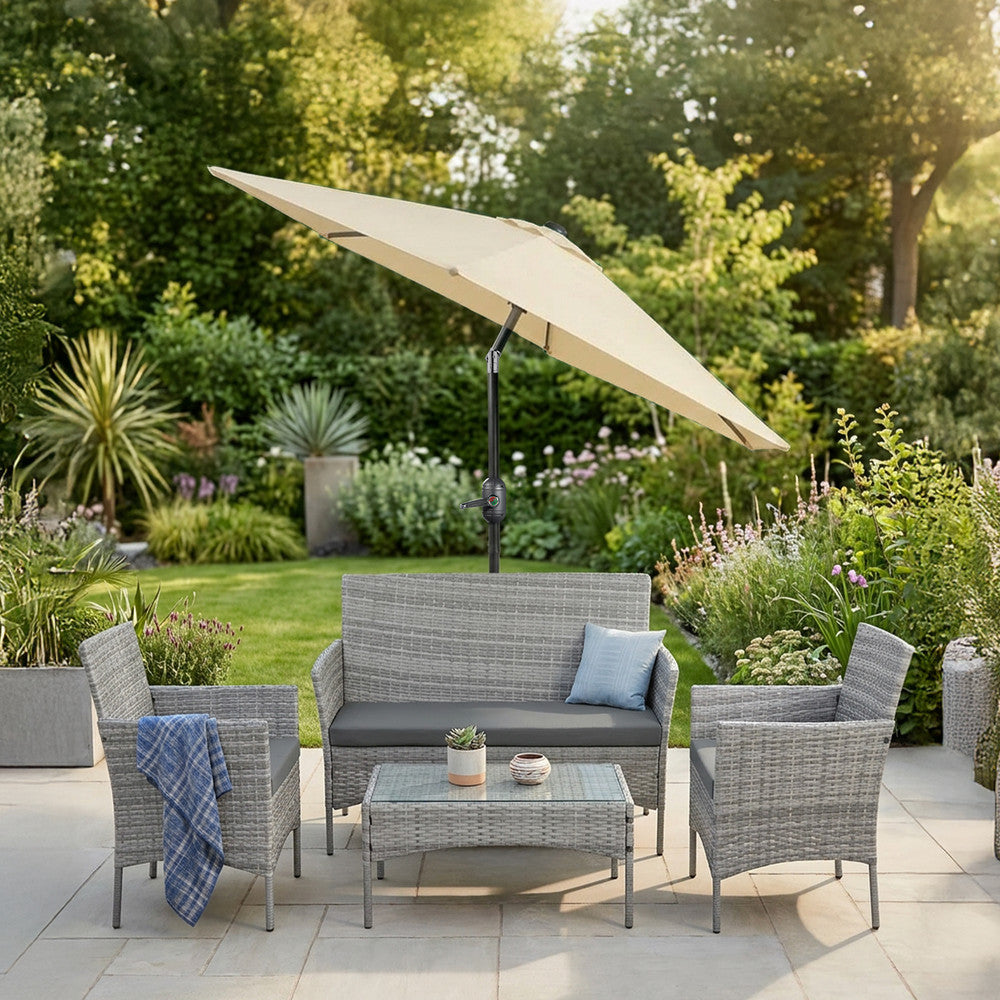 Keplin - Tilting Garden Parasol with Cover - 2m / 6 Ribs / 180gsm – image 24