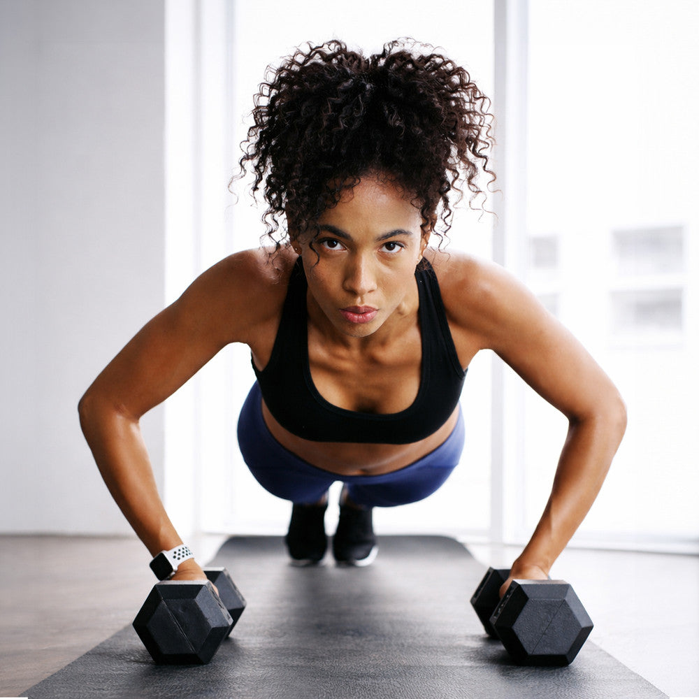 KAYMAN Rubber Hex Dumbbells Pair 8kg