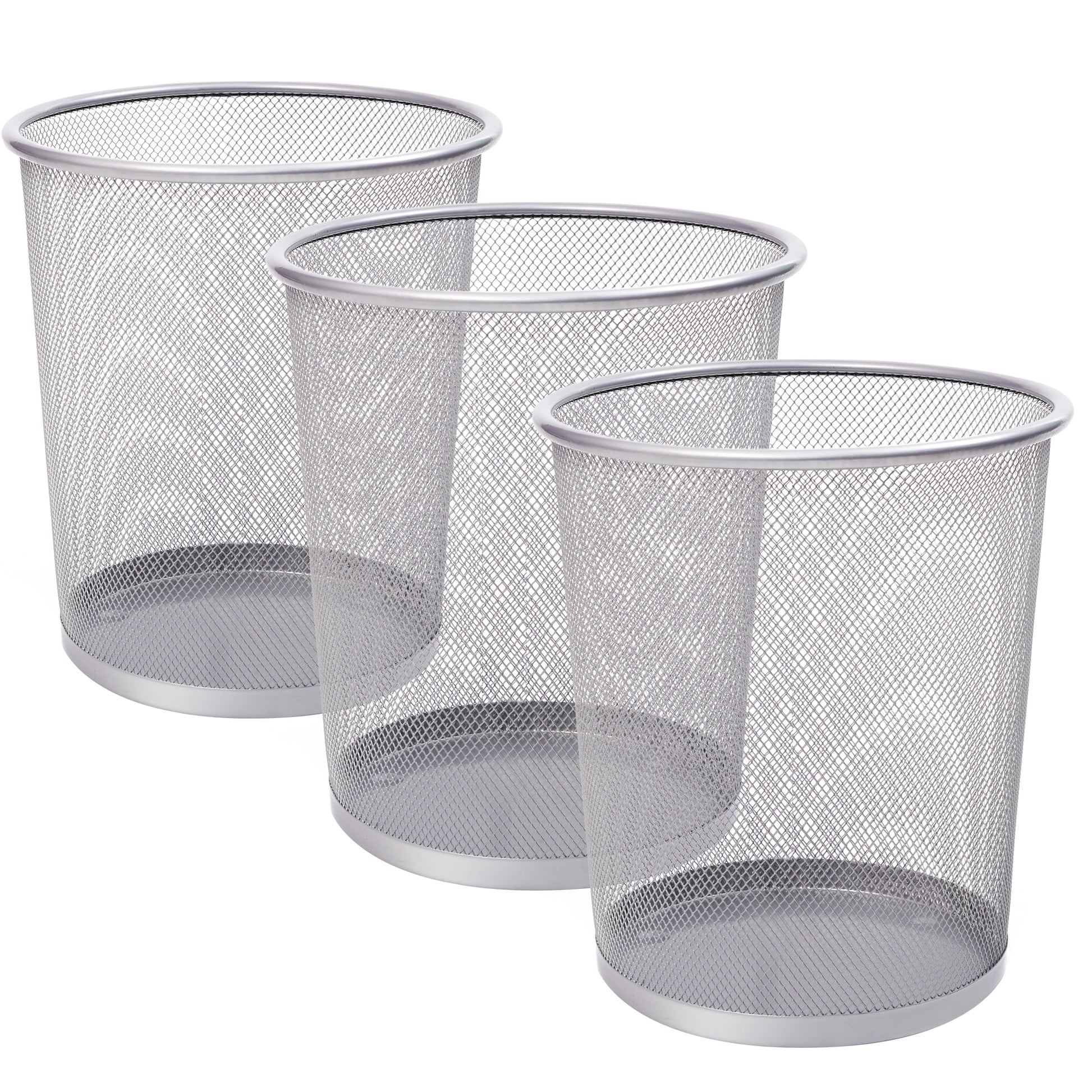 Round Mesh Trash Can - Metal Waste Bin for Home & Office – image 12