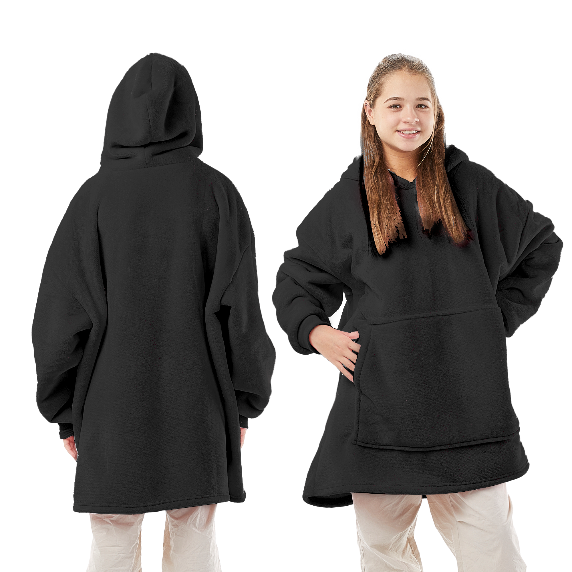 Oversized Blanket Hoodie - Thermal, Soft & Comfortable and Long Length Throw Hoodie