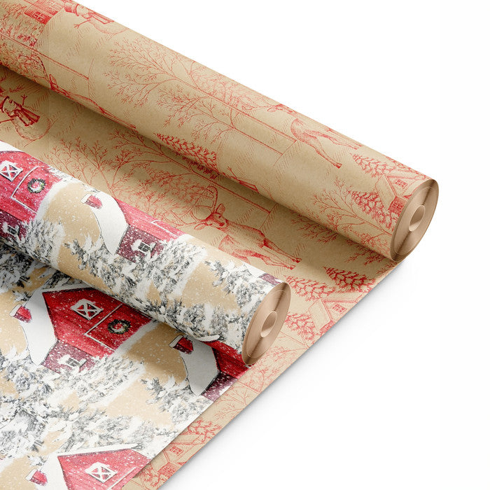 Kraft & Co Christmas Wrapping Paper Roll, 2 Pack