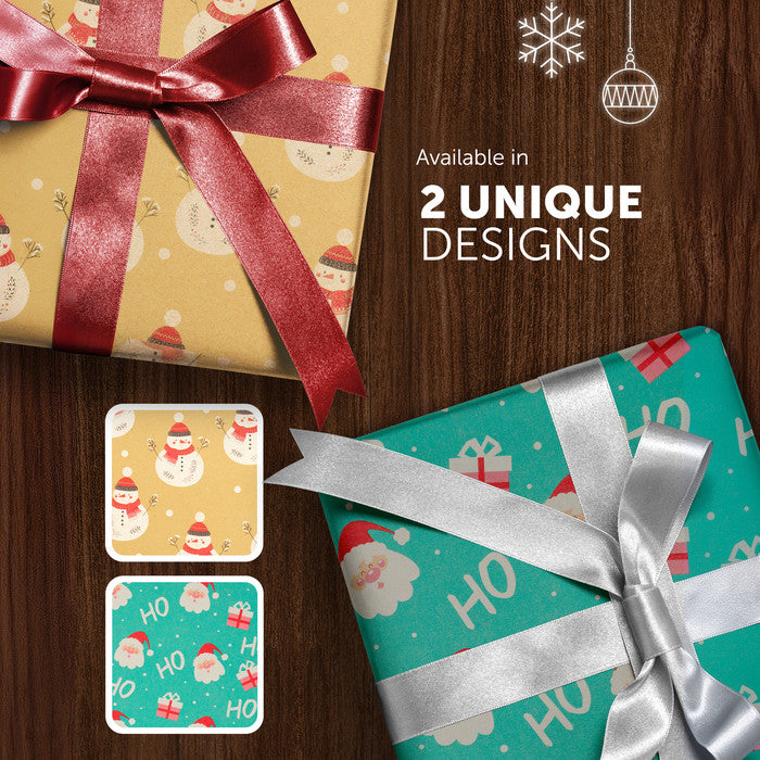 Kraft & Co Christmas Wrapping Paper Roll, 2 Pack
