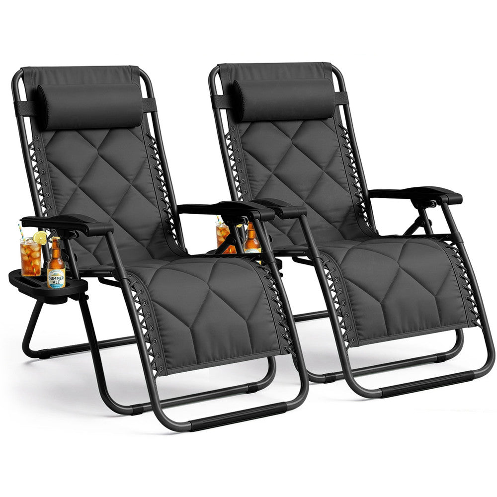 Luxurious Quilted Zero Gravity Chairs - Set of 2 XXL