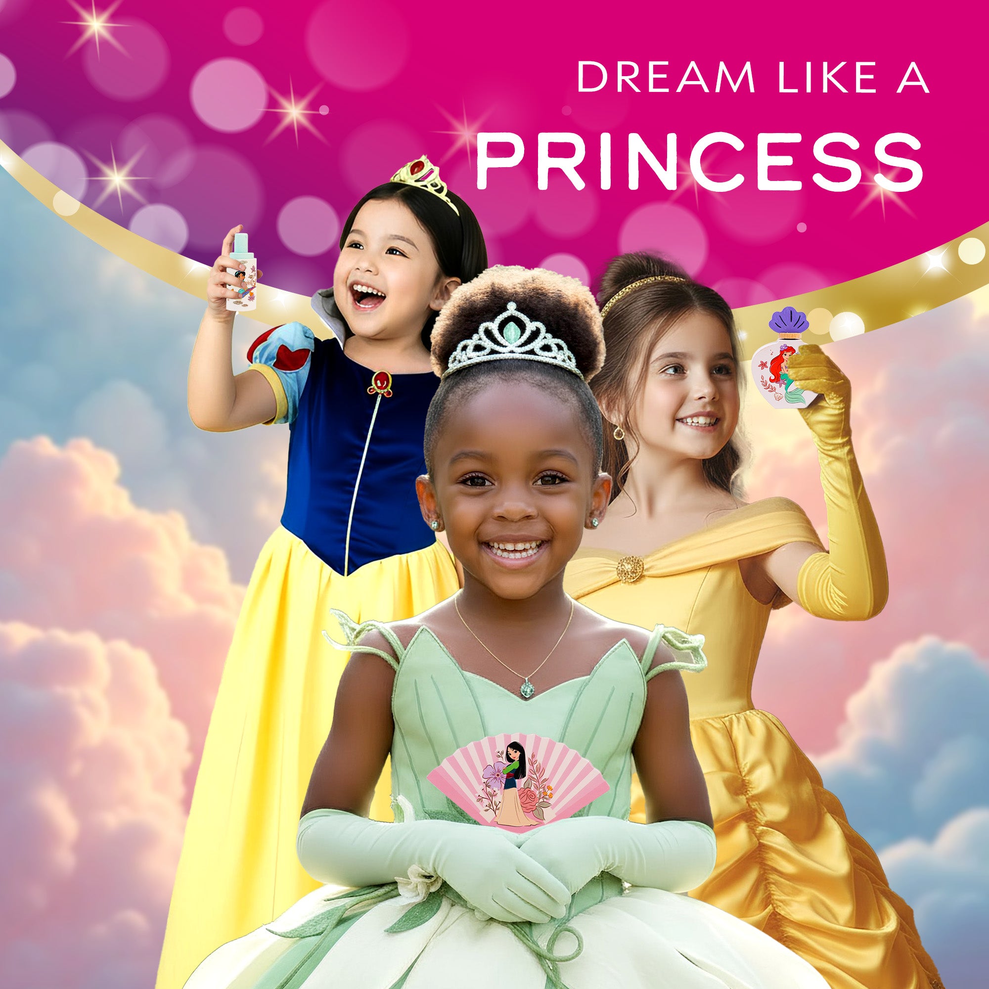 Disney Princess Tabletop Vanity - 12 Piece Wooden Pretend Play Makeup Set