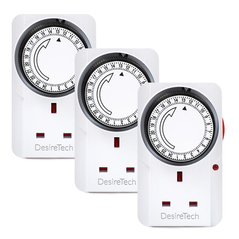 Desiretech Plug-In Timer Switches – 24-Hour Segment Timer, 3120W Capacity, Home Security & Energy-Saving Automation, Automatic On/Off