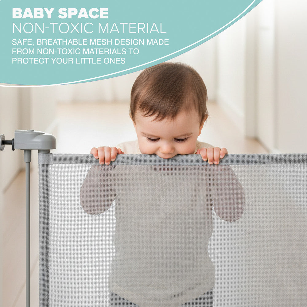 Kidoola Retractable Baby Gate, Mesh Stair & Doorway Safety Gate for Toddlers and Pets, 86cm Tall Extends to 140cm Wide, Space Saving Child Safety Barrier, One Handed Operation for Hallways/Indoor Use – image 7