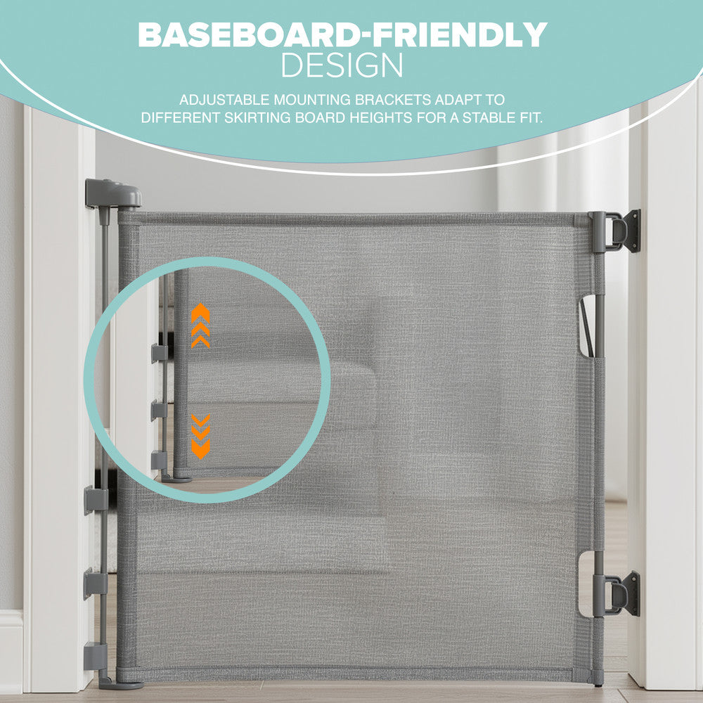 Kidoola Retractable Baby Gate, Mesh Stair & Doorway Safety Gate for Toddlers and Pets, 86cm Tall Extends to 140cm Wide, Space Saving Child Safety Barrier, One Handed Operation for Hallways/Indoor Use – image 10