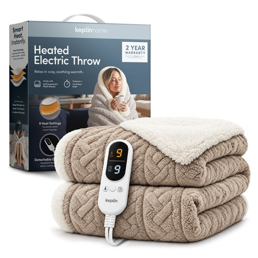 Electric blanket throw lifestyle – couple warm UK home