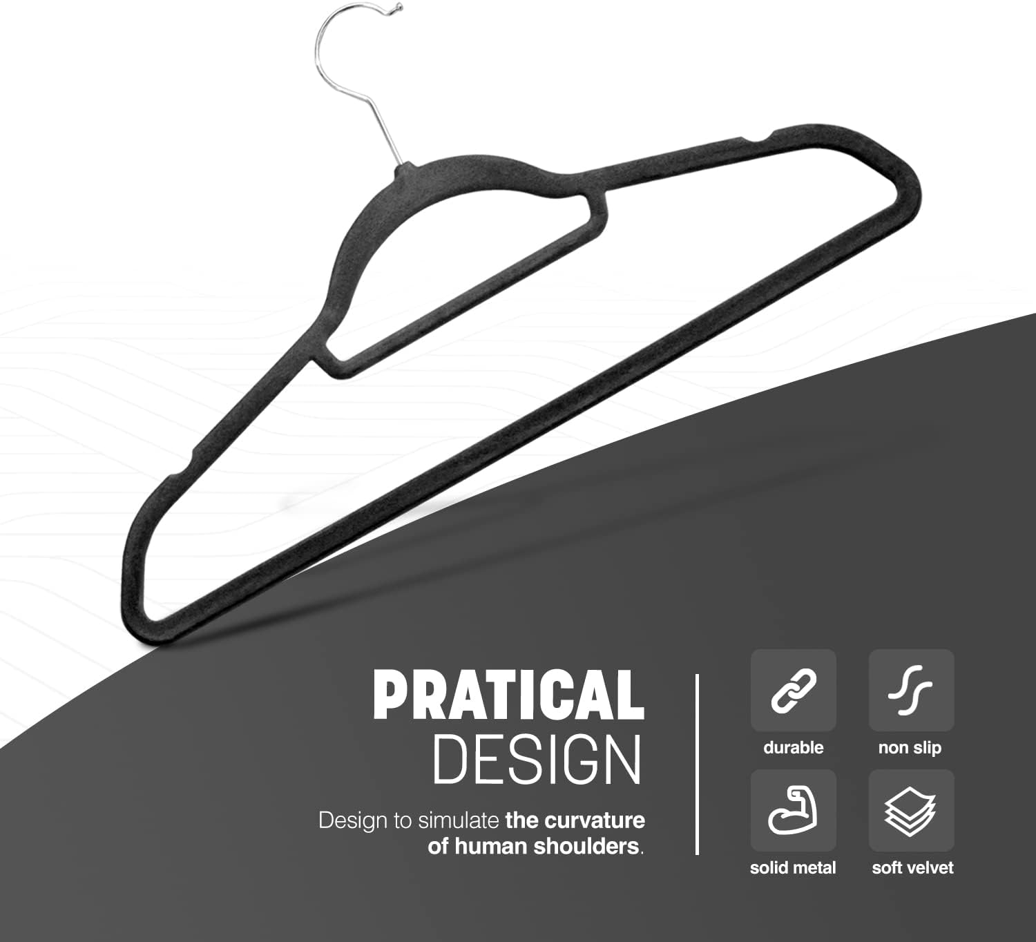 KEPLIN Velvet Hangers 20 Pack - Non-Slip Clothes Hangers with Tie Bar & 360° Hook - Durable & Sturdy, Space-Saving Wardrobe Organisers for Suits, Jackets & Clothes- Home Storage Solution