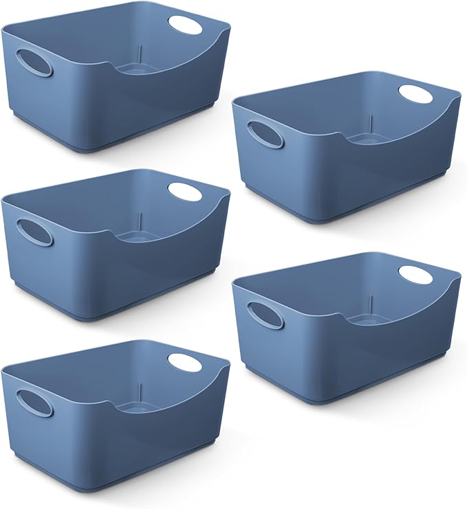 Plastic Studio Storage Basket with Handles - 5 & 6 Pack