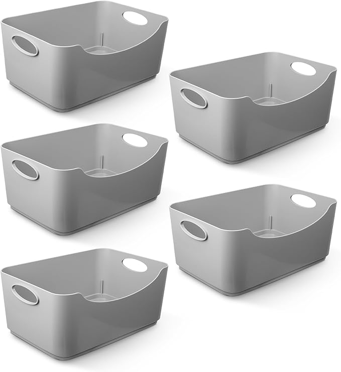 Plastic Studio Storage Basket with Handles - 5 & 6 Pack – image 2