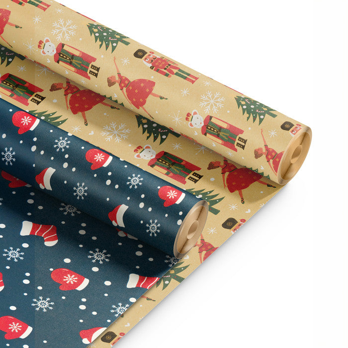 Kraft & Co Christmas Wrapping Paper Roll, 2 Pack