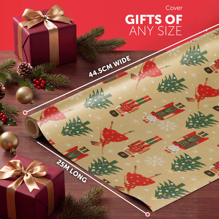 Kraft & Co Christmas Wrapping Paper Roll, 2 Pack