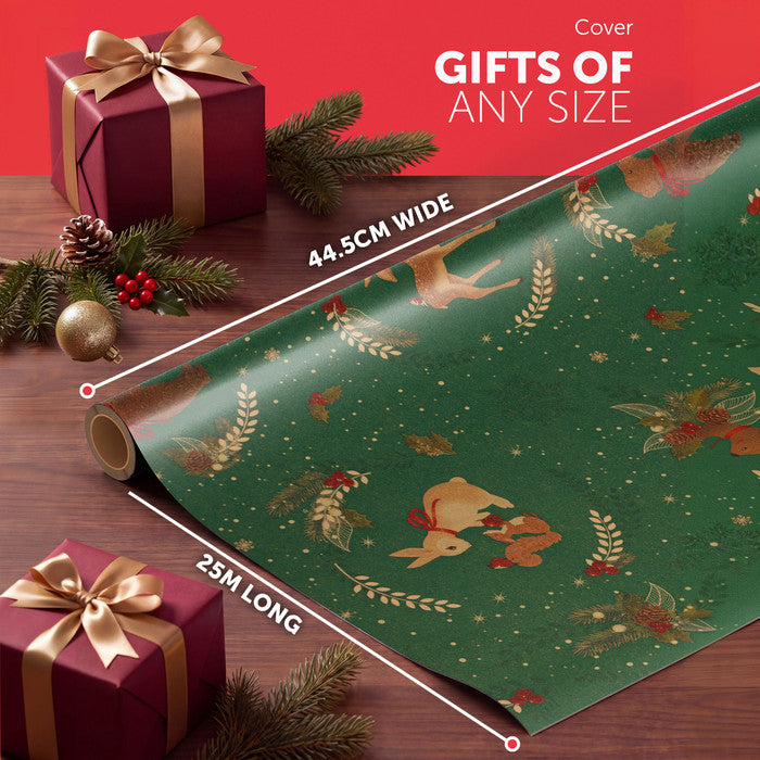 Kraft & Co Christmas Wrapping Paper Roll, 2 Pack